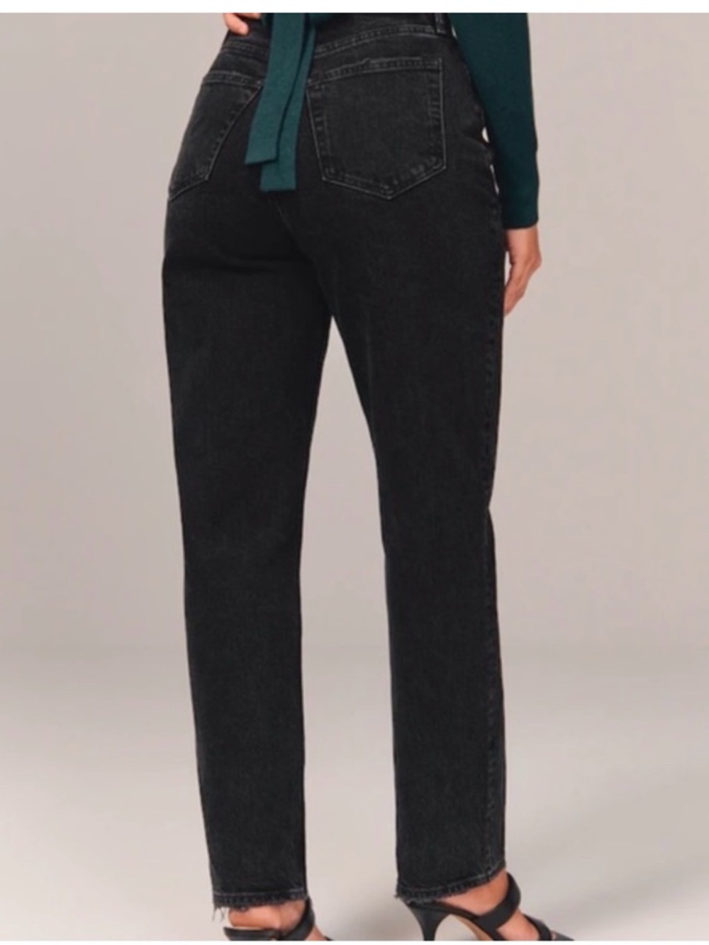 Abercrombie & Fitch High Rise Dad Jeans Black Denim 29 | 8 Short  Women’s - Picture 2 of 14